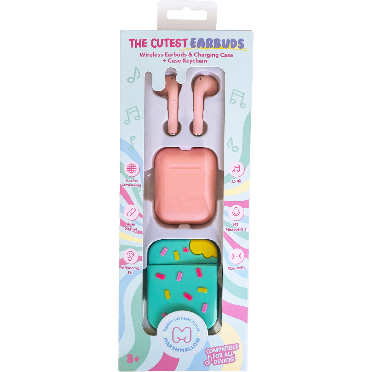 Conjunto de Auriculares com Caixa Marshmallow