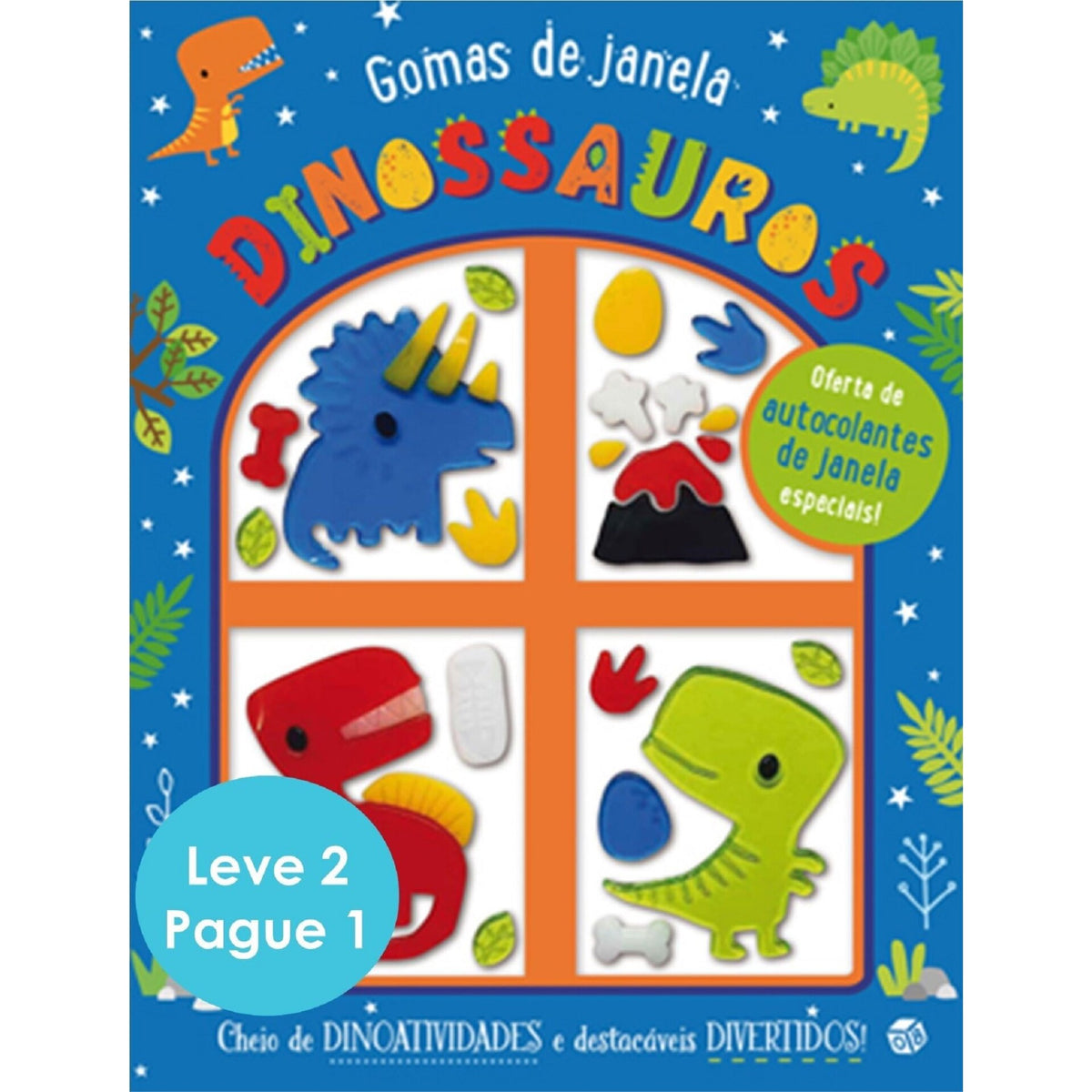 Gomas de Janela-Dinossauros e Arco-íris