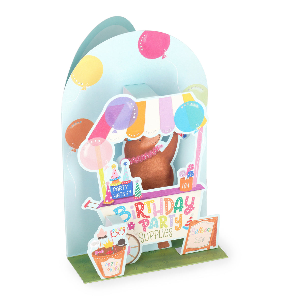 Cartão Pop-Up - Carrinho Ursinho
