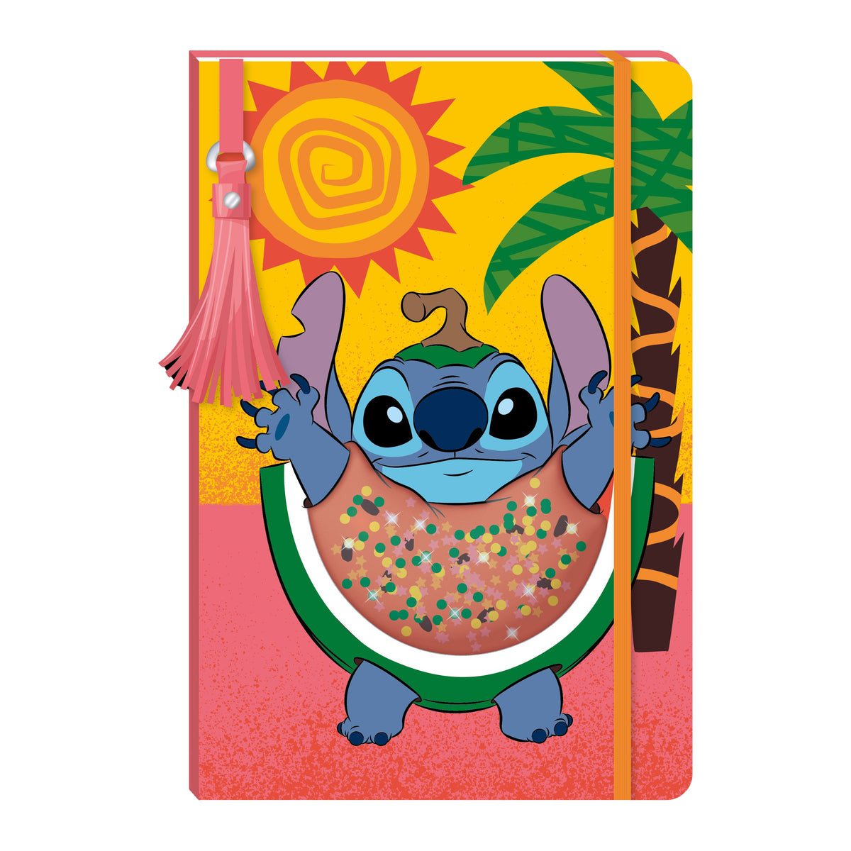 Caderno A5 Com Glitter Melancia Stitch