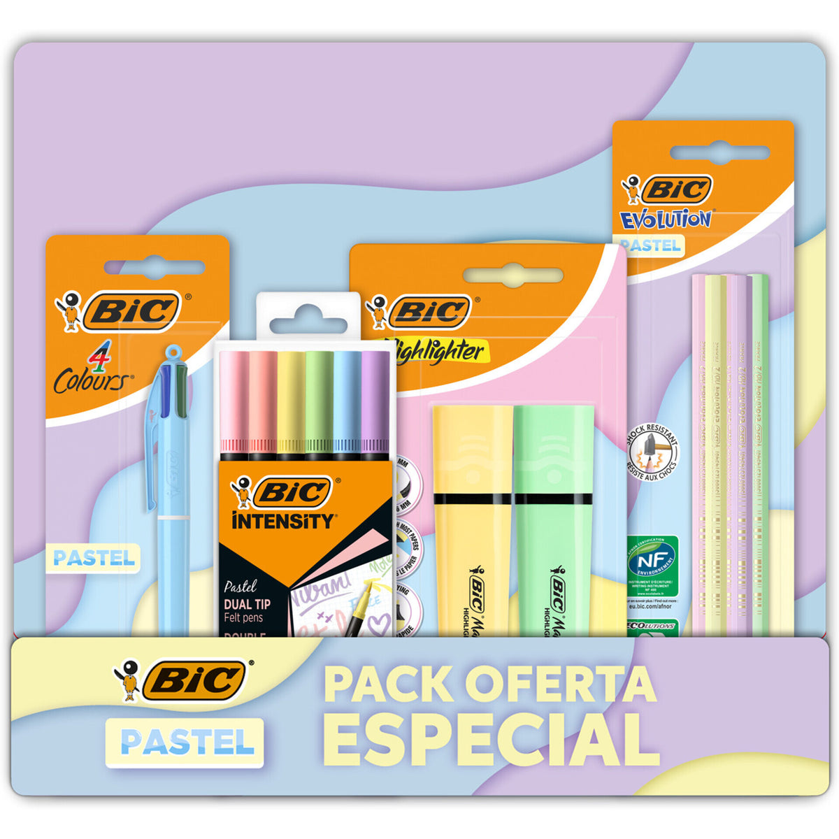 Pack Escrita em Tons Pastel Bic