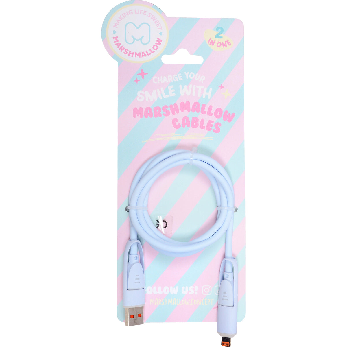 Cabo de Carregamento USB 2 em 1 (várias opções) Marshmallow