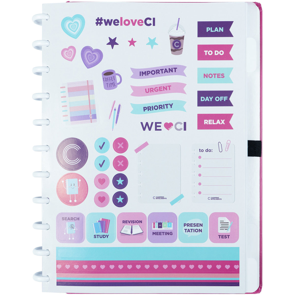 Caderno Inteligente Premier Rosa Grande (A4)