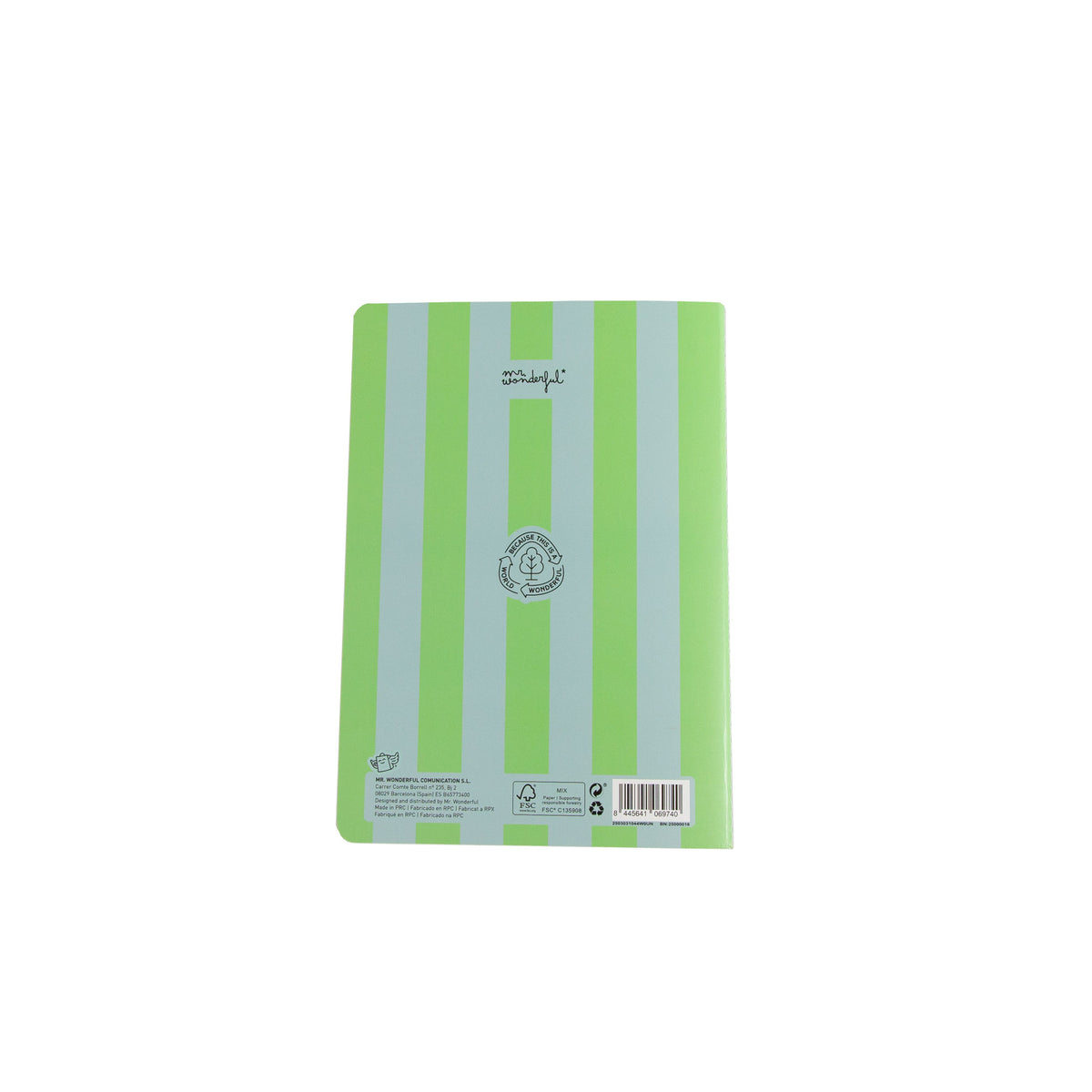 Caderno A5 Riscas - Verde E Azul