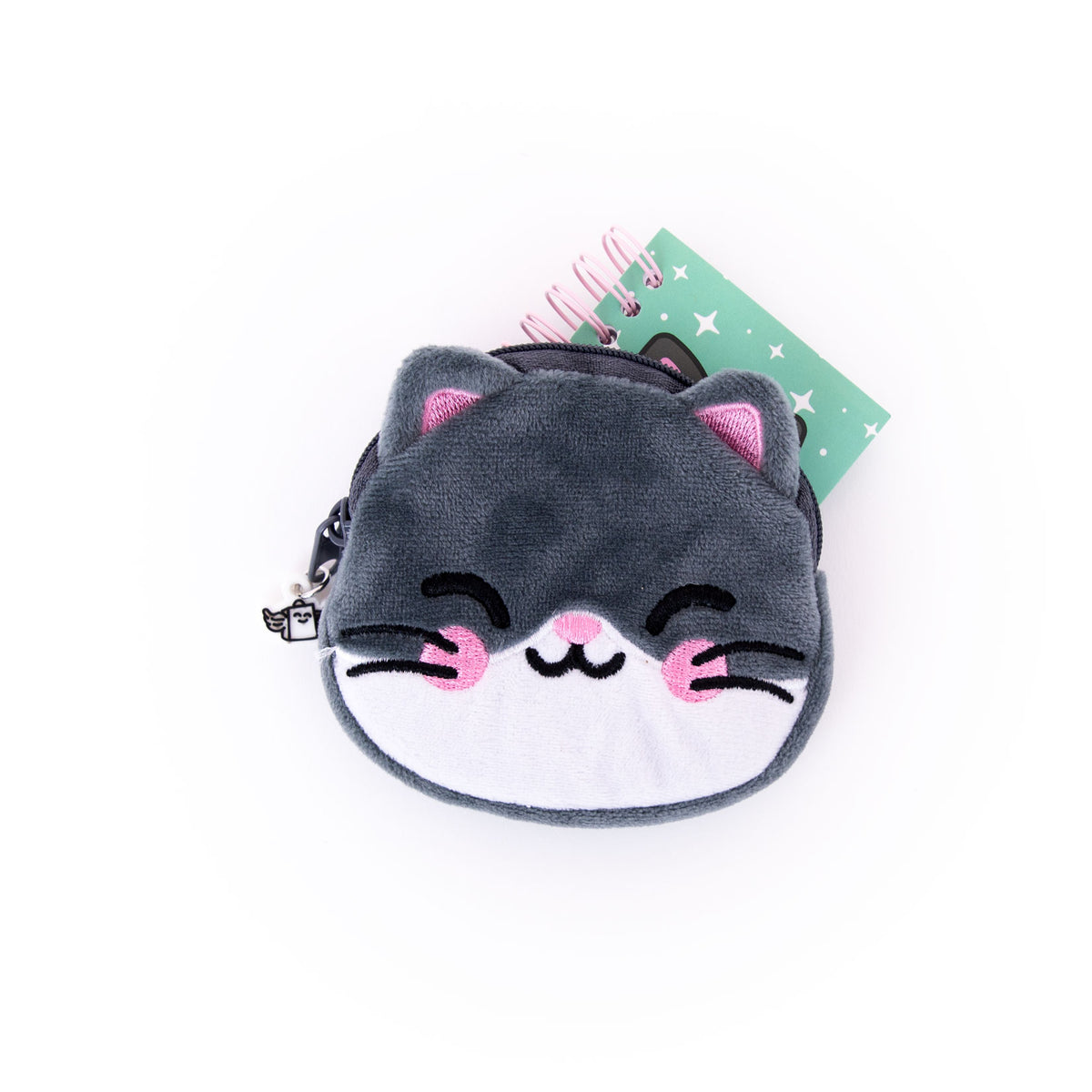 Bolsa E Porta-Chave,Minicaderno - Gato
