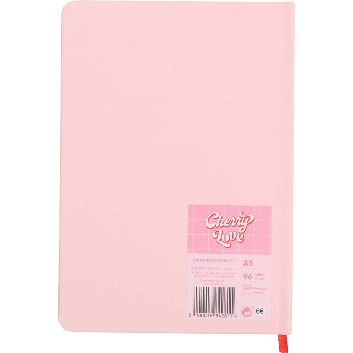 Caderno Agrafado Formato A5 Coração Cherry Love