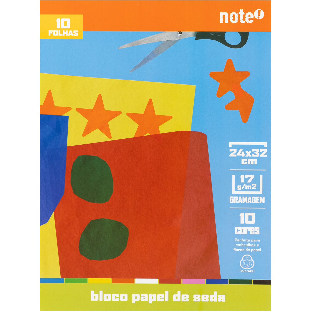 Bloco de Papel Seda 24x32cm 10 Folhas Note!
