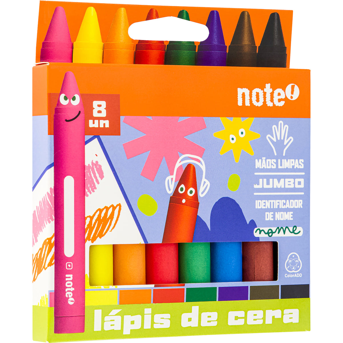 Lápis de Cera Mega 8 Unidades Note!