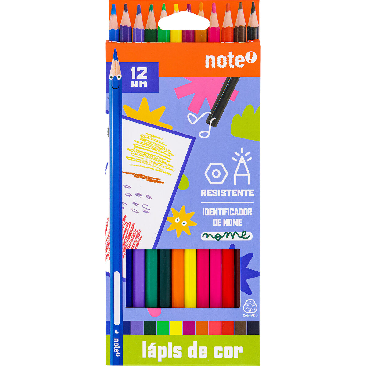 Lápis de Cor em Resina 12 Unidades Note!