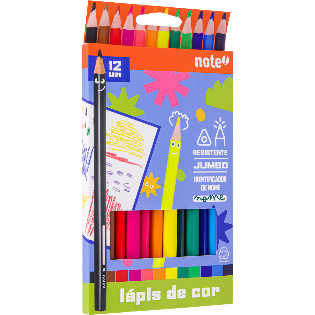 Lápis de Cor em Resina Mega 12 Unidades Note!