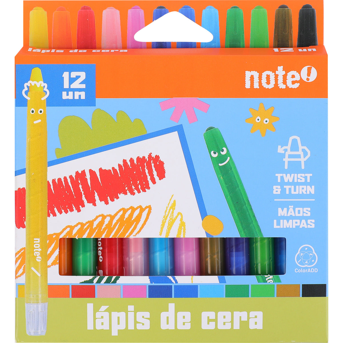 Lápis de Cera Twist&Turn 12 Unidades Note!