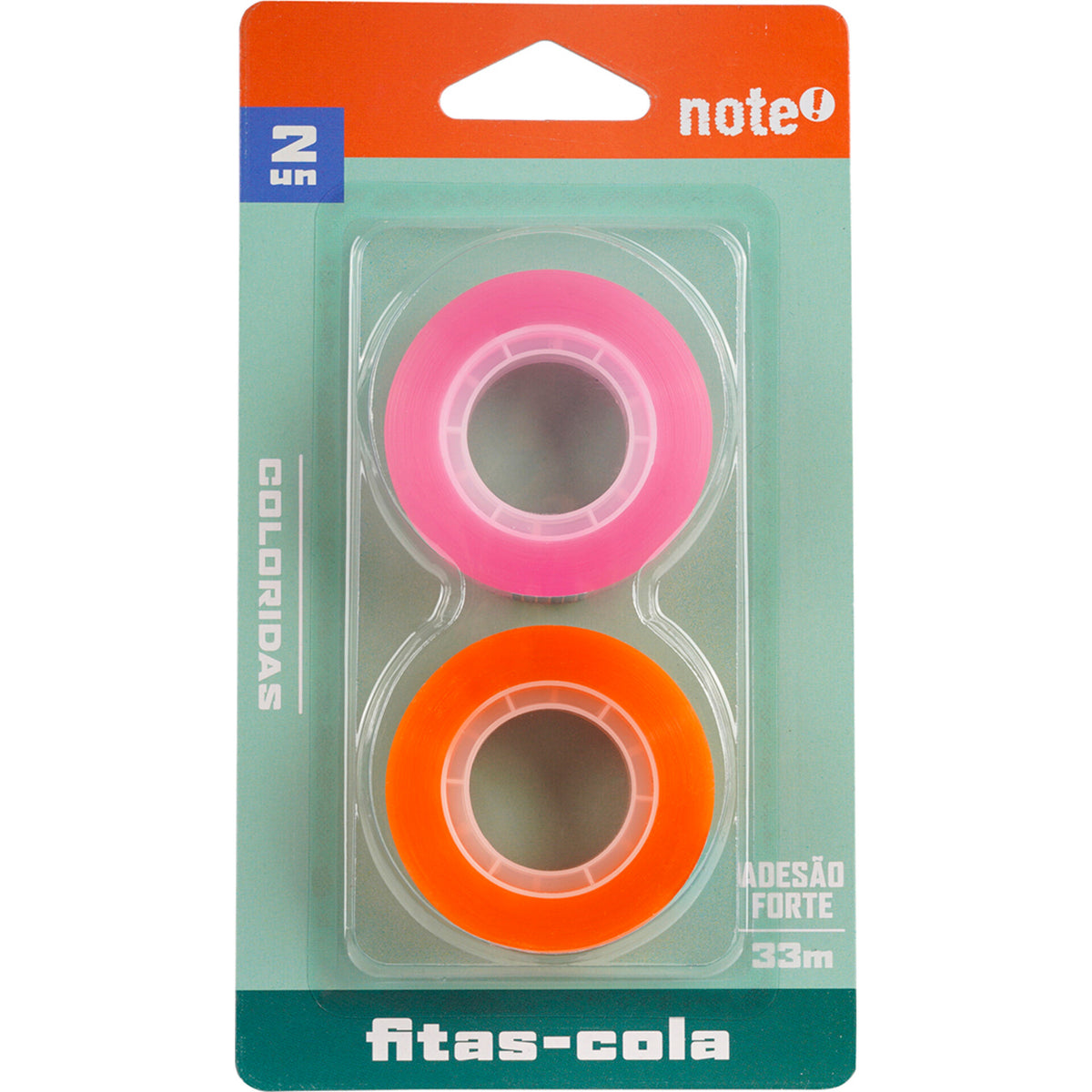 Fita Cola Transparente Colorida 15mmx33m (várias opções) Note!