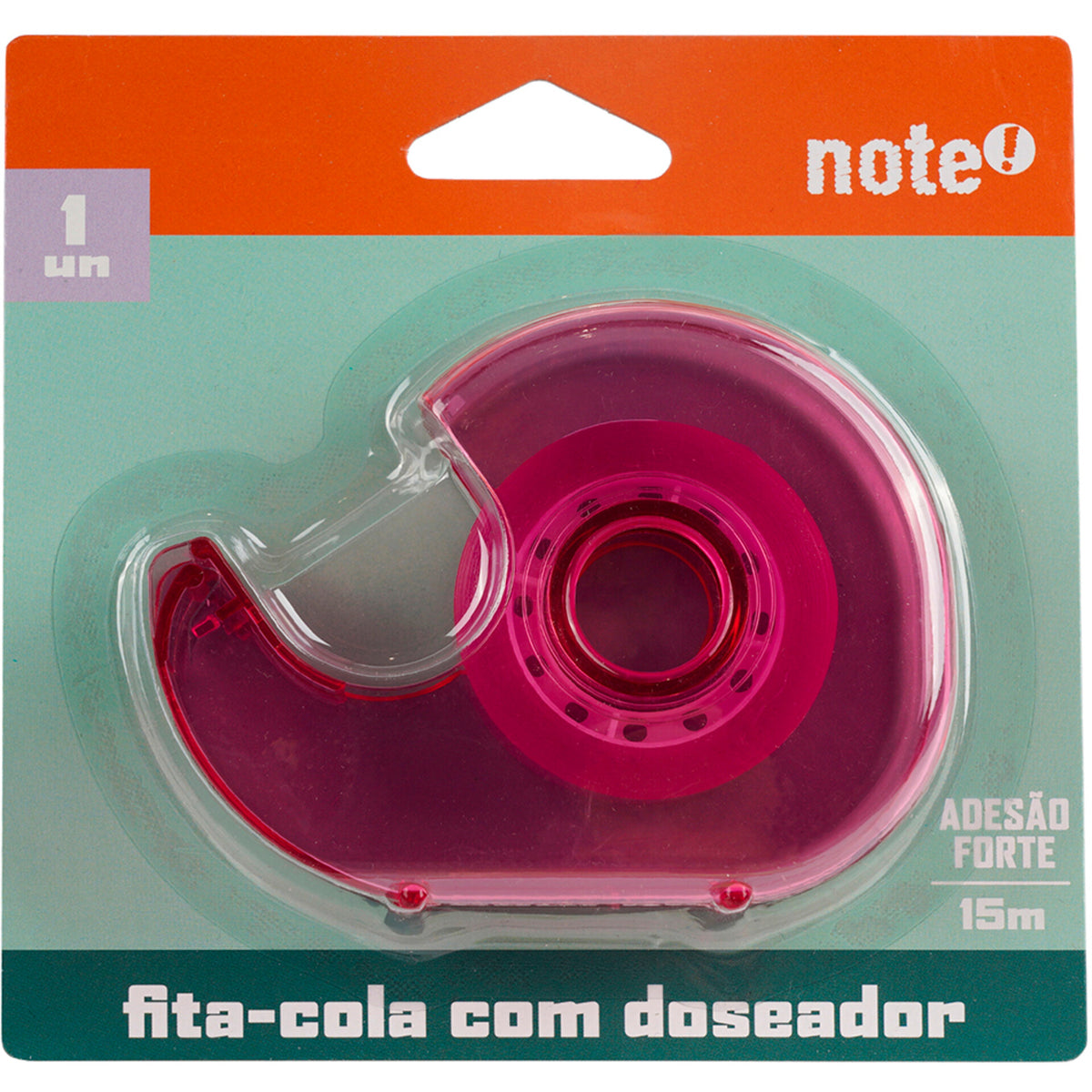 Fita Cola Transparente com Dispensador Color 15mmx15m (várias opções) Note!