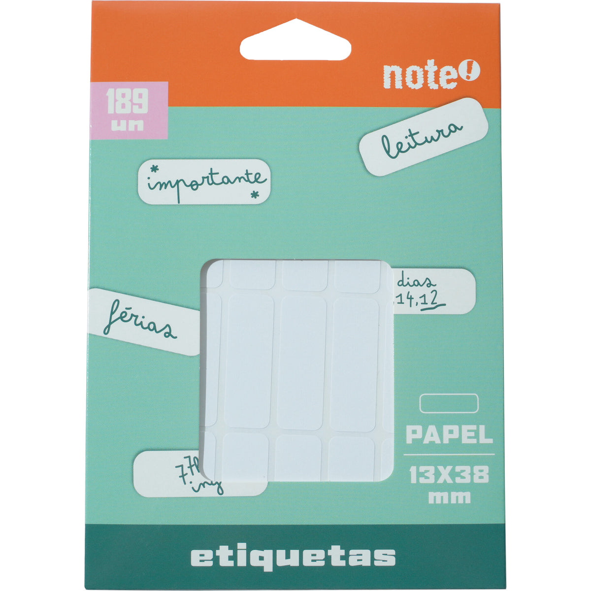 Etiquetas Adesivas 13x38mm 189 Unidades Note!