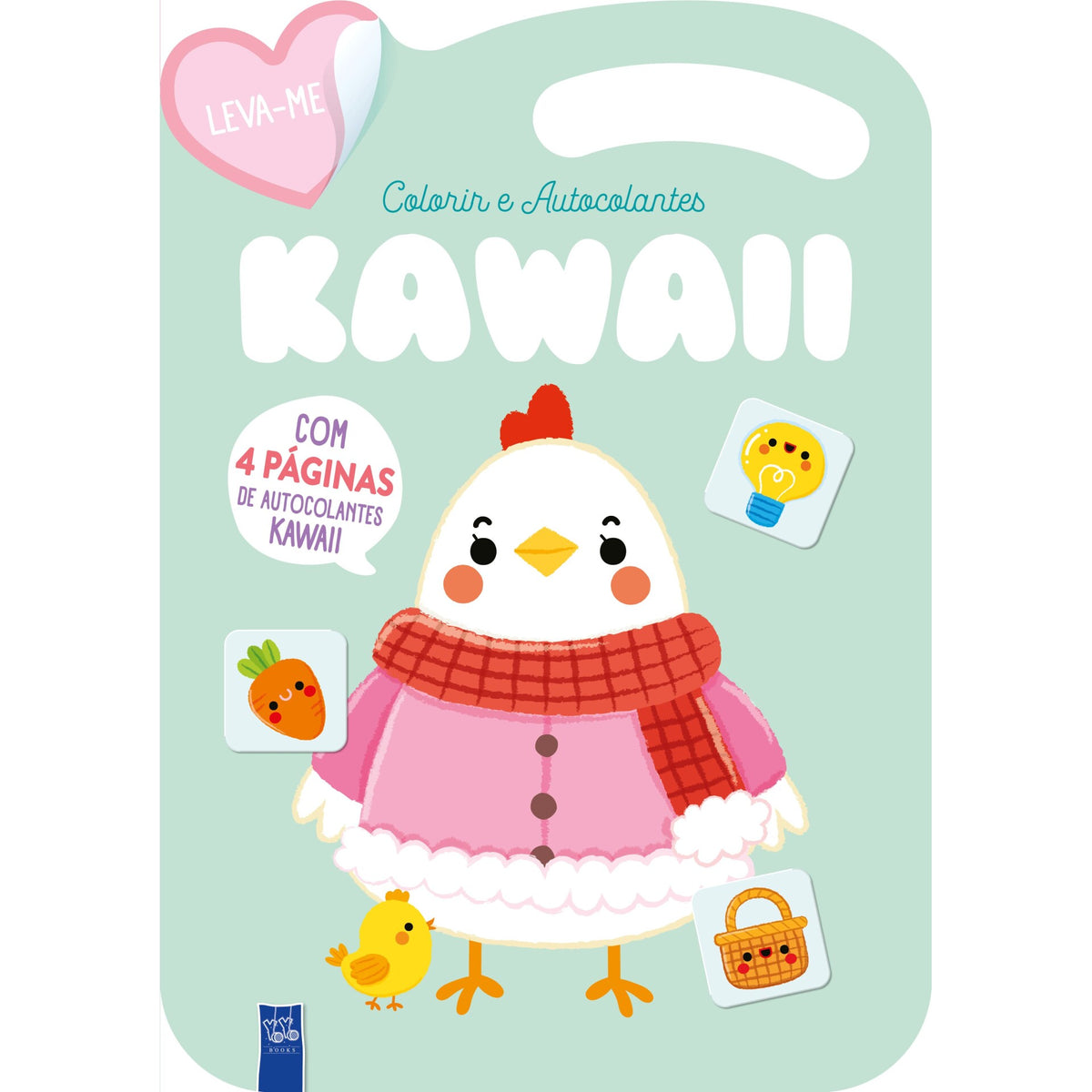 Livro Leva-Me Colorir E Autocolantes Kawaii - Verde de Yoyo Books