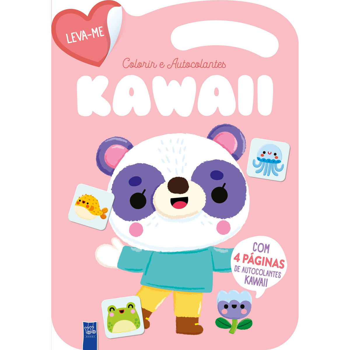 Livro Leva-Me Colorir E Autocolantes Kawaii - Rosa de Yoyo Books