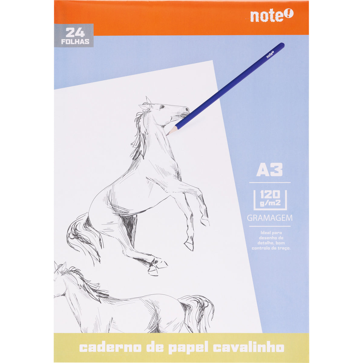 Caderno de Desenho Cavalinho A3 24 Folhas 120g Note!