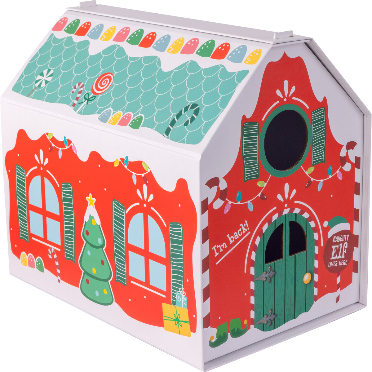 Caixa Presente Casa Com Elfo Natal Note!