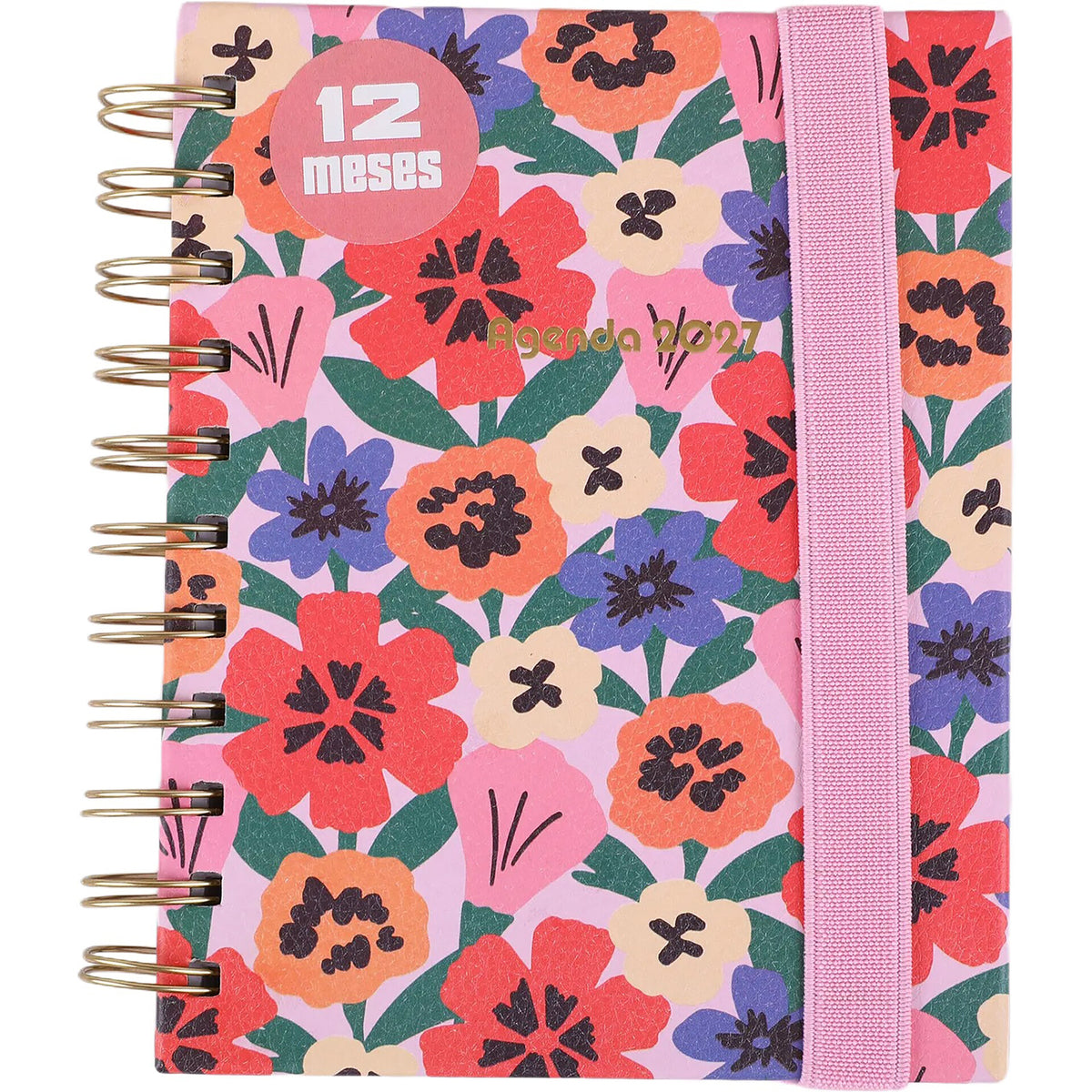 Agenda Espiral A6 2027 12 Meses Semanal Flowers (várias opções) Note!