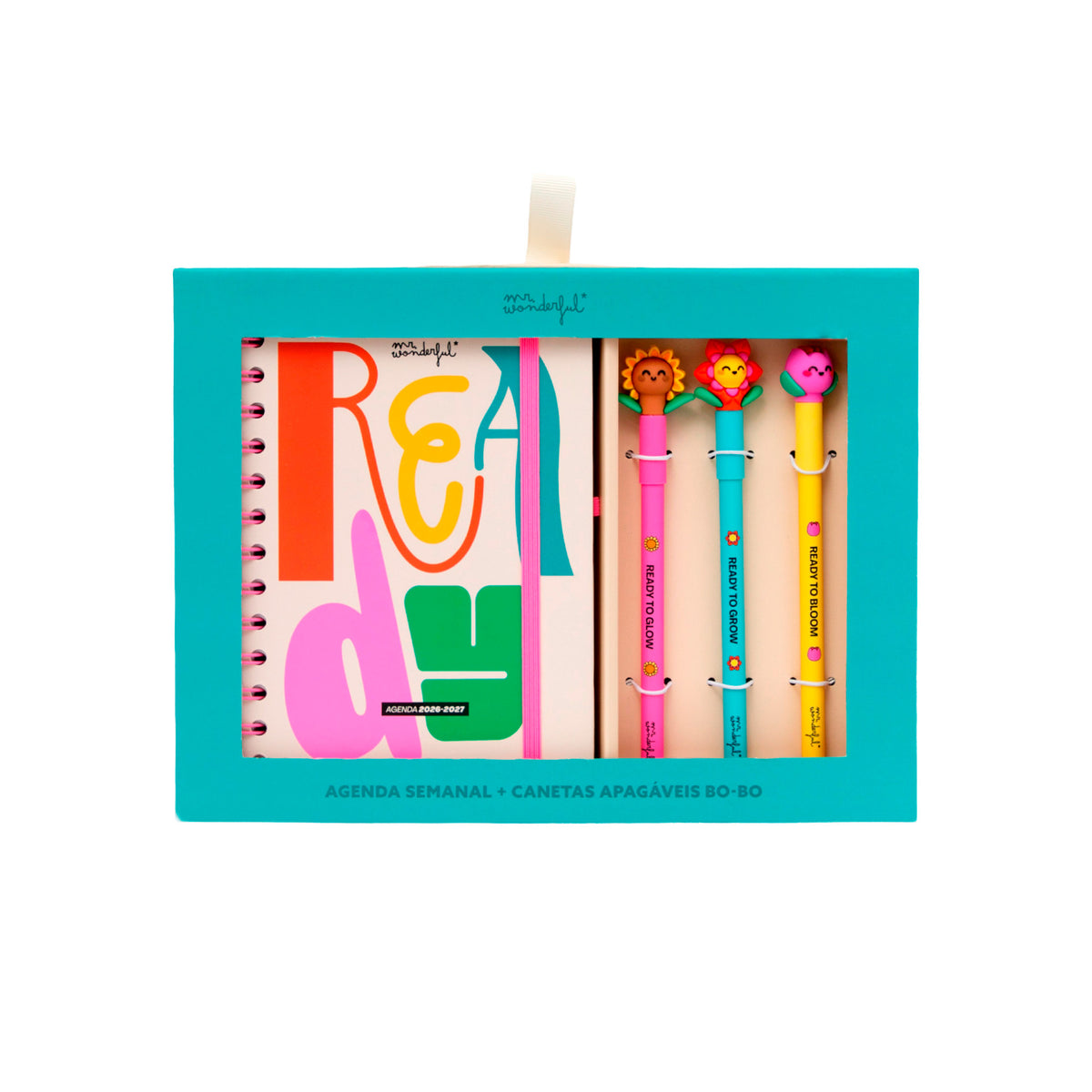 Conjunto Agenda Semanal 2026-27 + 3 Canetas Bo-Bo - Ready
