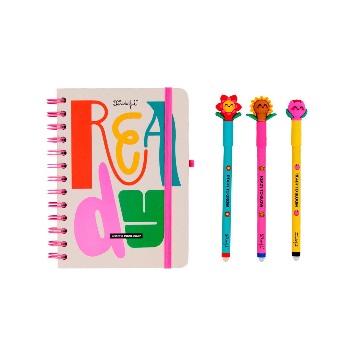 Conjunto Agenda Semanal 2026-27 + 3 Canetas Bo-Bo - Ready