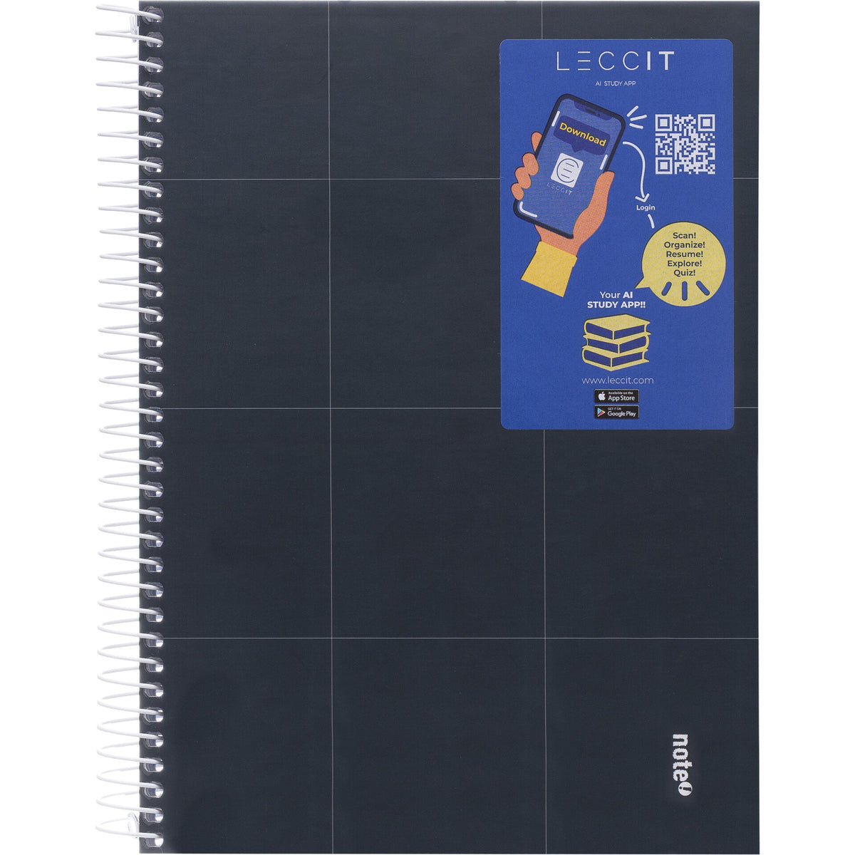 Caderno note espiral capa dura A5 pautado pure p/ app Leccit