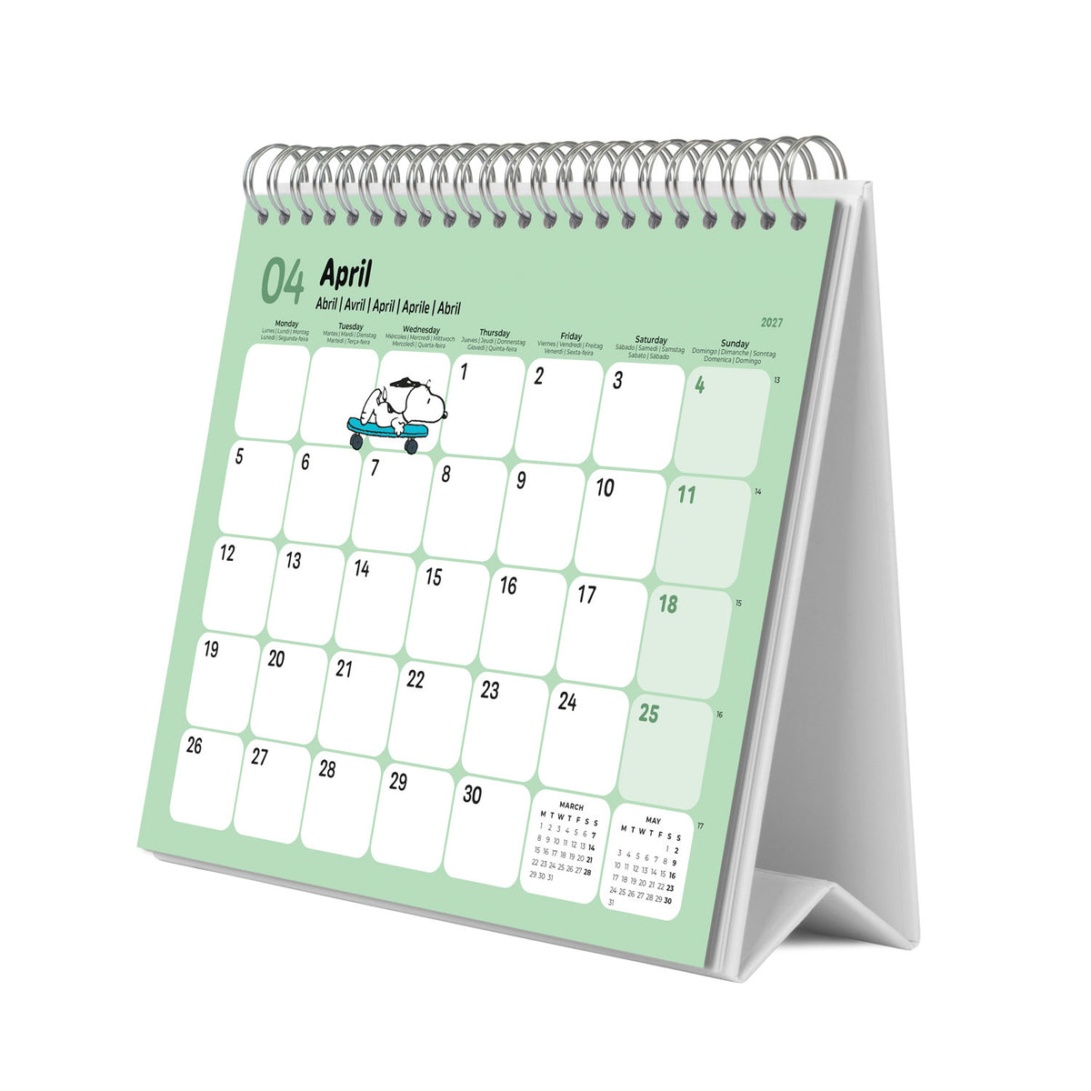 Calendário Secretária 2027 - Snoopy