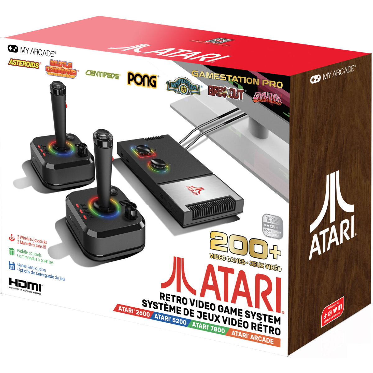 Consola Atari Pro Para Tv Com 2 Com+200 Jogos