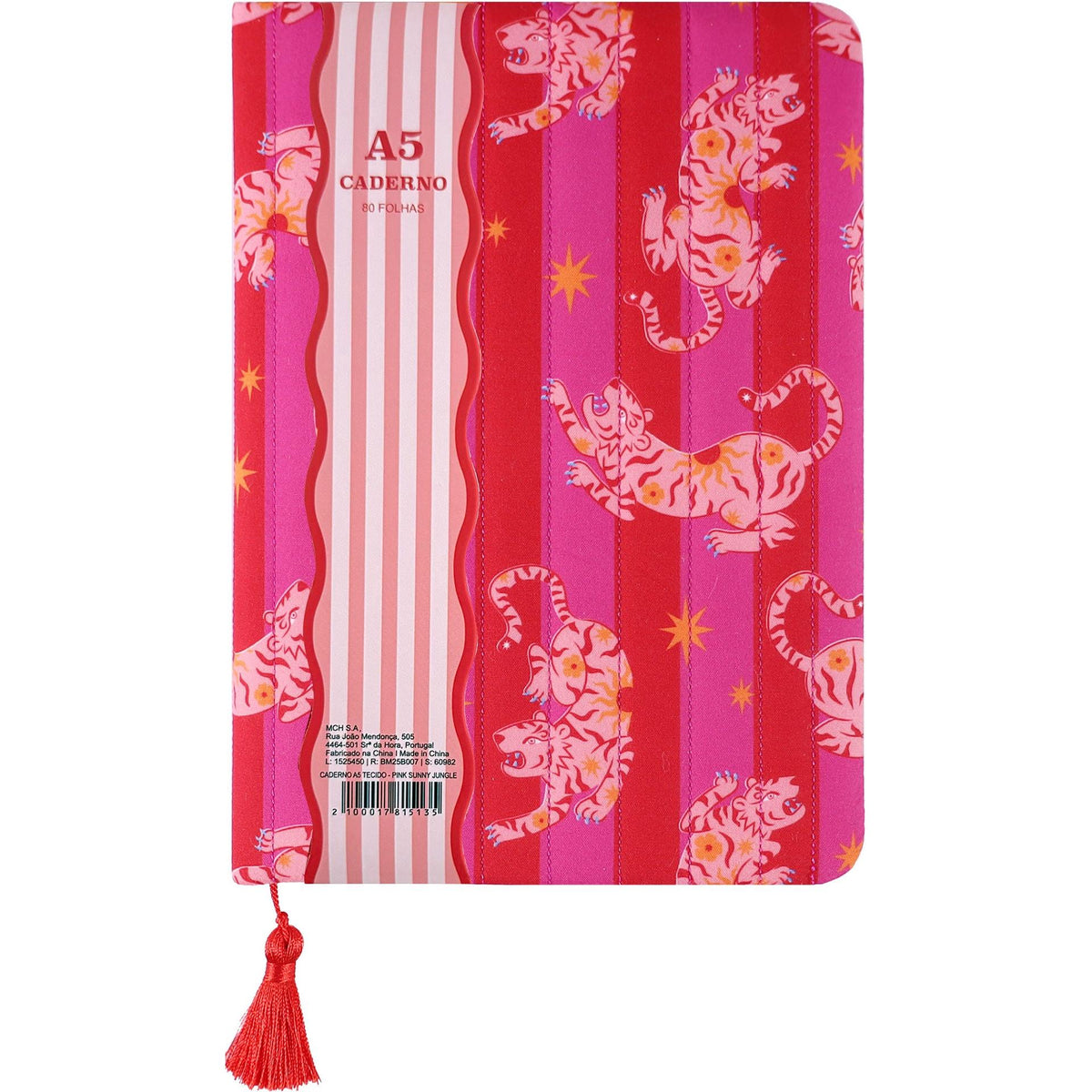 Caderno Formato A5 Tecido - Pink Sunny Jungle