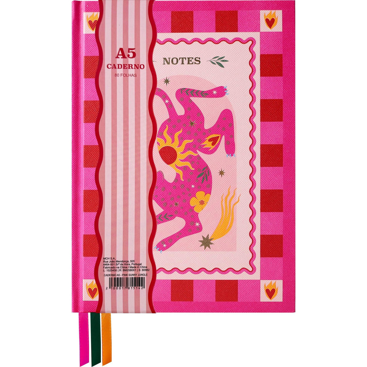 Caderno Formato A5 - Pink Sunny Jungle