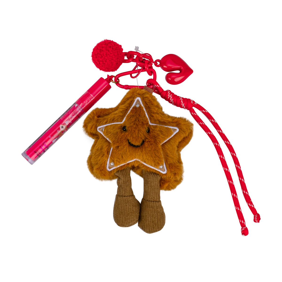 Porta-Chaves + Lip Gloss - Estrela Natal