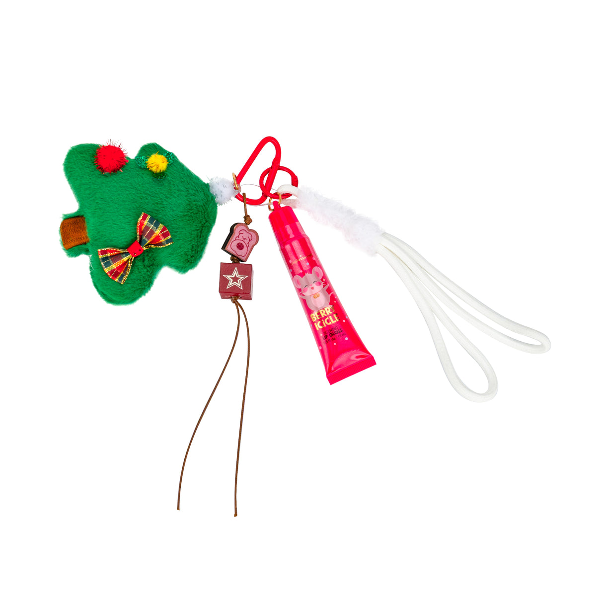 Porta-Chaves + Lip Gloss - Árvore Natal