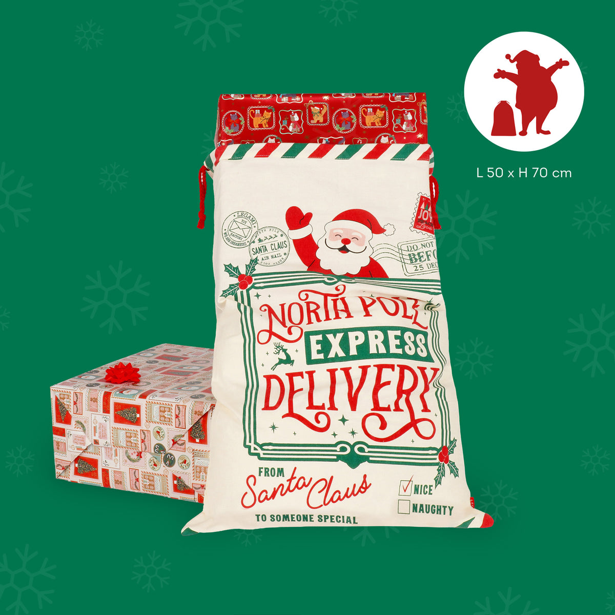 Saco Presente Xl - Santa Coming To Town