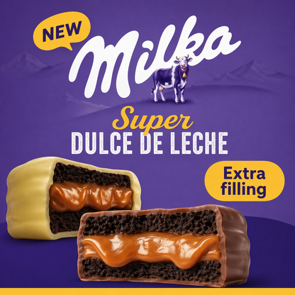 Milka Super Dulce de Leche Alfajor Milk Chocolate Covered 70g