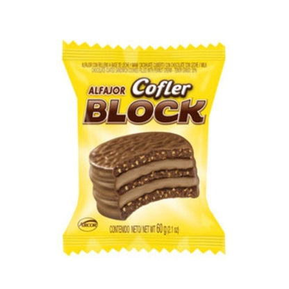 Cofler Triple Alfajor Block Filled with Peanut Butter Cream 60g / 2.11 oz