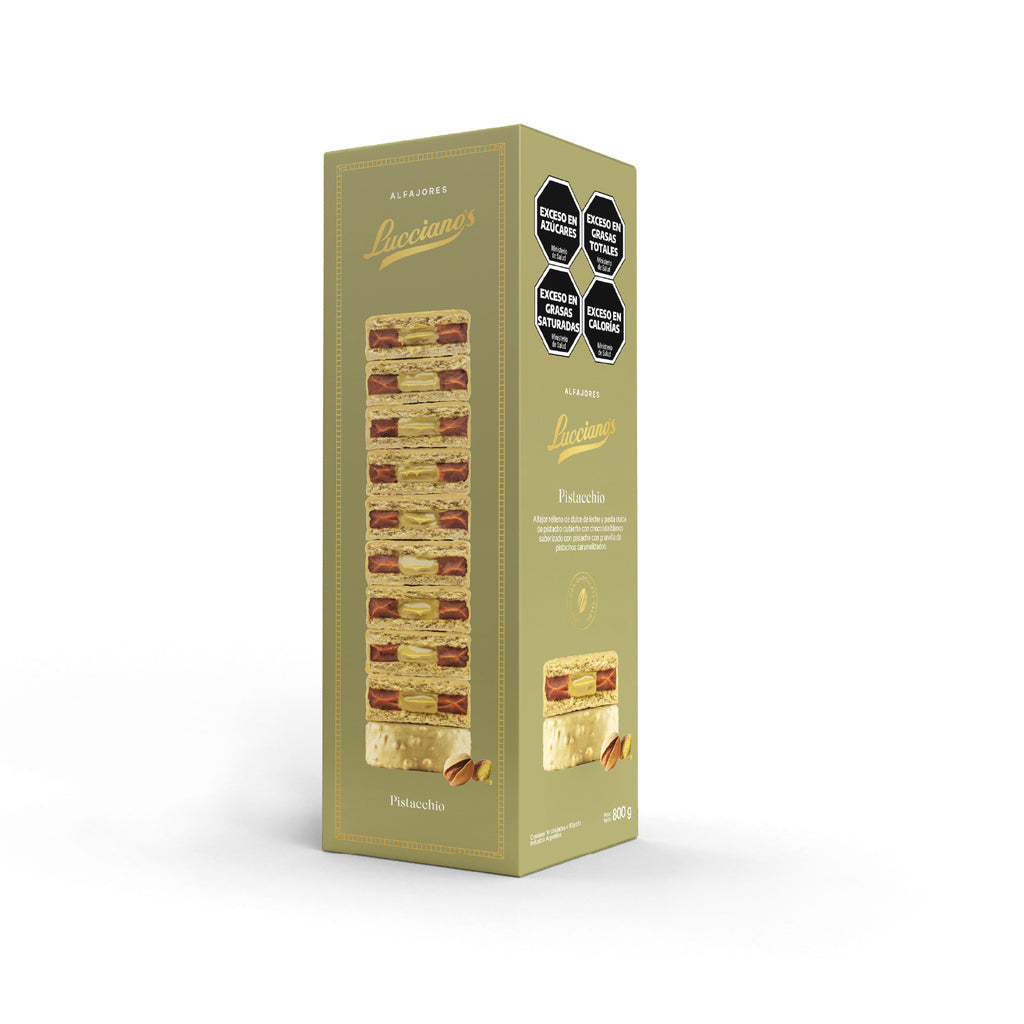 Lucciano’s Belgian White Chocolate Alfajores – Dulce de Leche & Pistachio Hazelnut Heart 10u. 800g/1.98lb