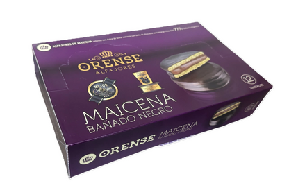 Orense Cornstarch Alfajores Covered in Dark Chocolate 12u 775g