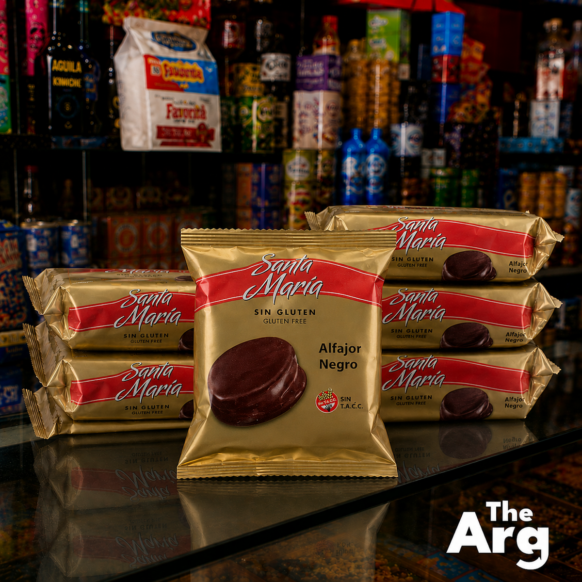 Santa Maria Gluten Free Dark Chocolate Alfajores 6 Pack | Argentine Sin TACC Alfajores (50g Each)