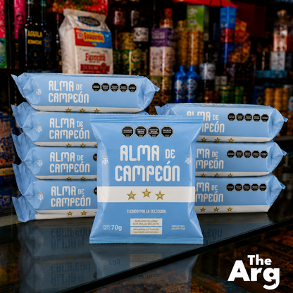 Alma de Campeón Dark Chocolate Alfajores Box 12 Units ( 70 g per unit)| Argentine Chocolate Cookies