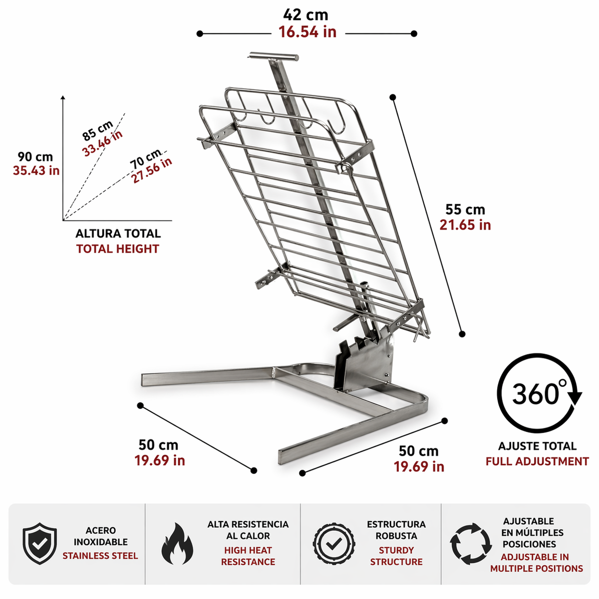 Cross Grill Stake Press Type | Argentine Asado Cross Grill by Todo para el Asador