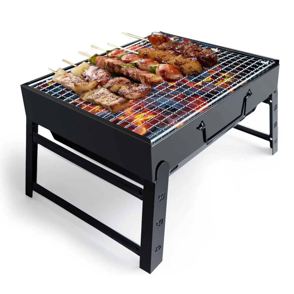 Portable Foldable Charcoal Grill Small BBQ Grill for Camping Picnic Outdoor Asado Black