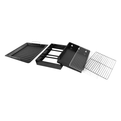 Portable Foldable Charcoal Grill Small BBQ Grill for Camping Picnic Outdoor Asado Black