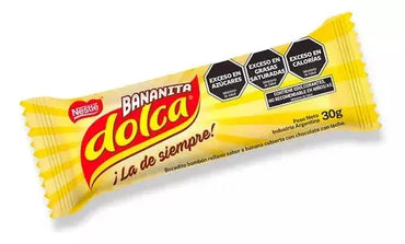 Bananita Dolca Banana Cream Chocolate Bar | Box of 16 (30g Each) Argentine Candy