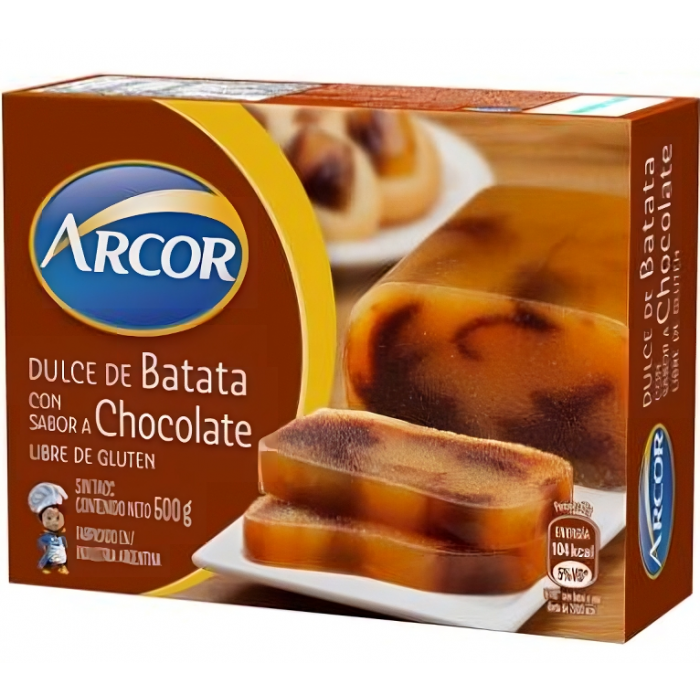 Arcor Dulce de Batata with Chocolate 500g / 1.1 lb | Argentine Sweet Potato & Chocolate Dessert