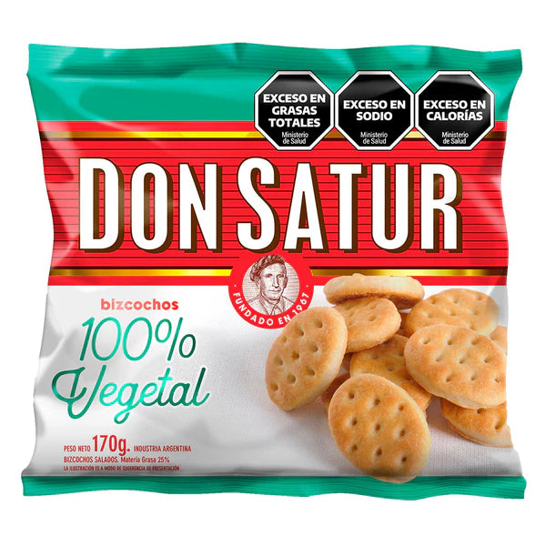 Don Satur 100% Vegetal Plant-Based Biscuits 170g / 6oz | Argentine Biscuits