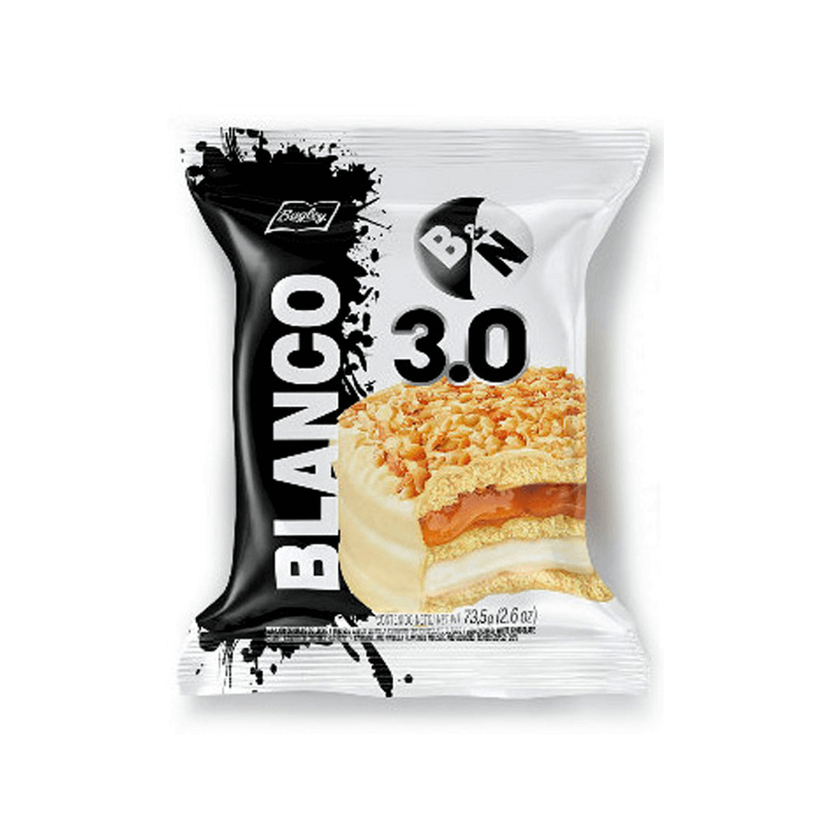 Bagley Triple Alfajor Blanco y Negro White Chocolate with Dulce de Leche & Vanilla | 73.5 g / 2.6 oz
