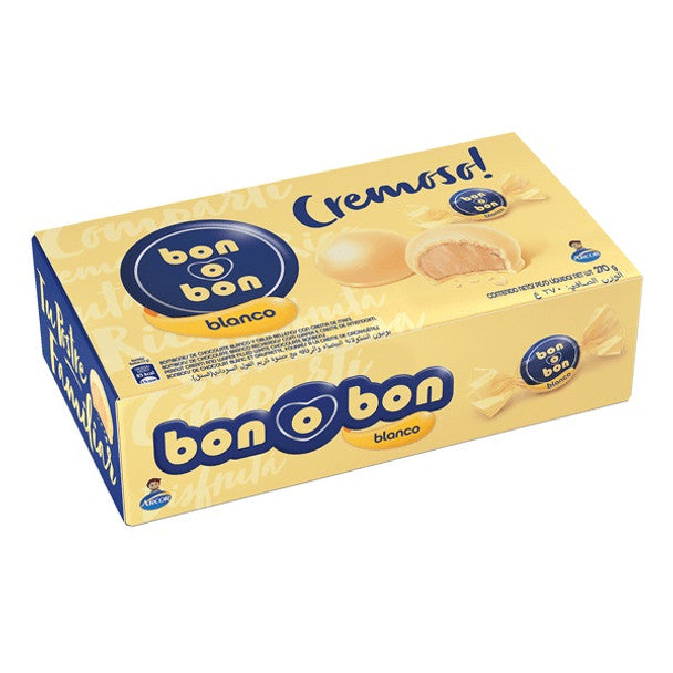 Bon O Bon White Chocolate Bombons with Peanut Cream Filling, Wafer 270g