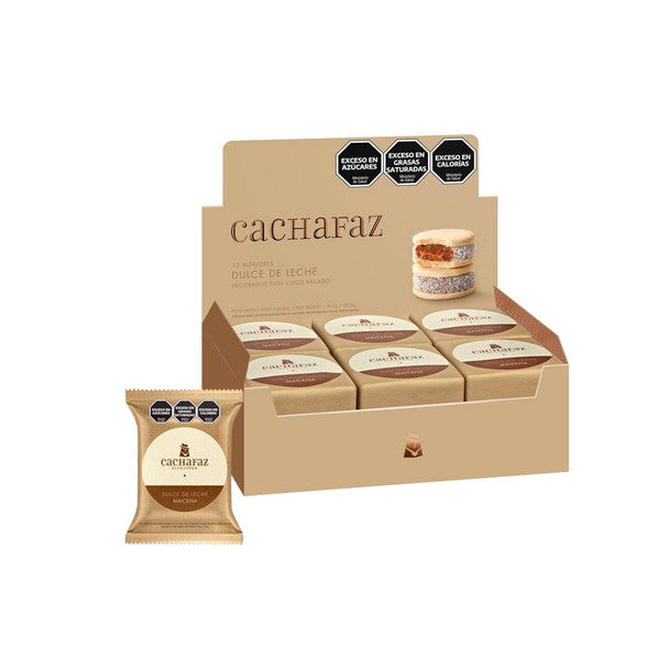Cachafaz Alfajor de Maicena with Coconut & Dulce de Leche – Box of 12 (900g / 31.7 oz)
