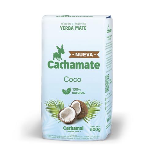 Cachamate Coconut Flavor Yerba Mate 500 g Argentine Herbal Mate Tea