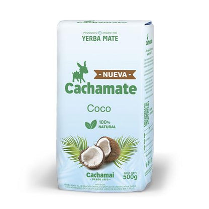 Cachamate Coconut Flavor Yerba Mate 500 g Argentine Herbal Mate Tea